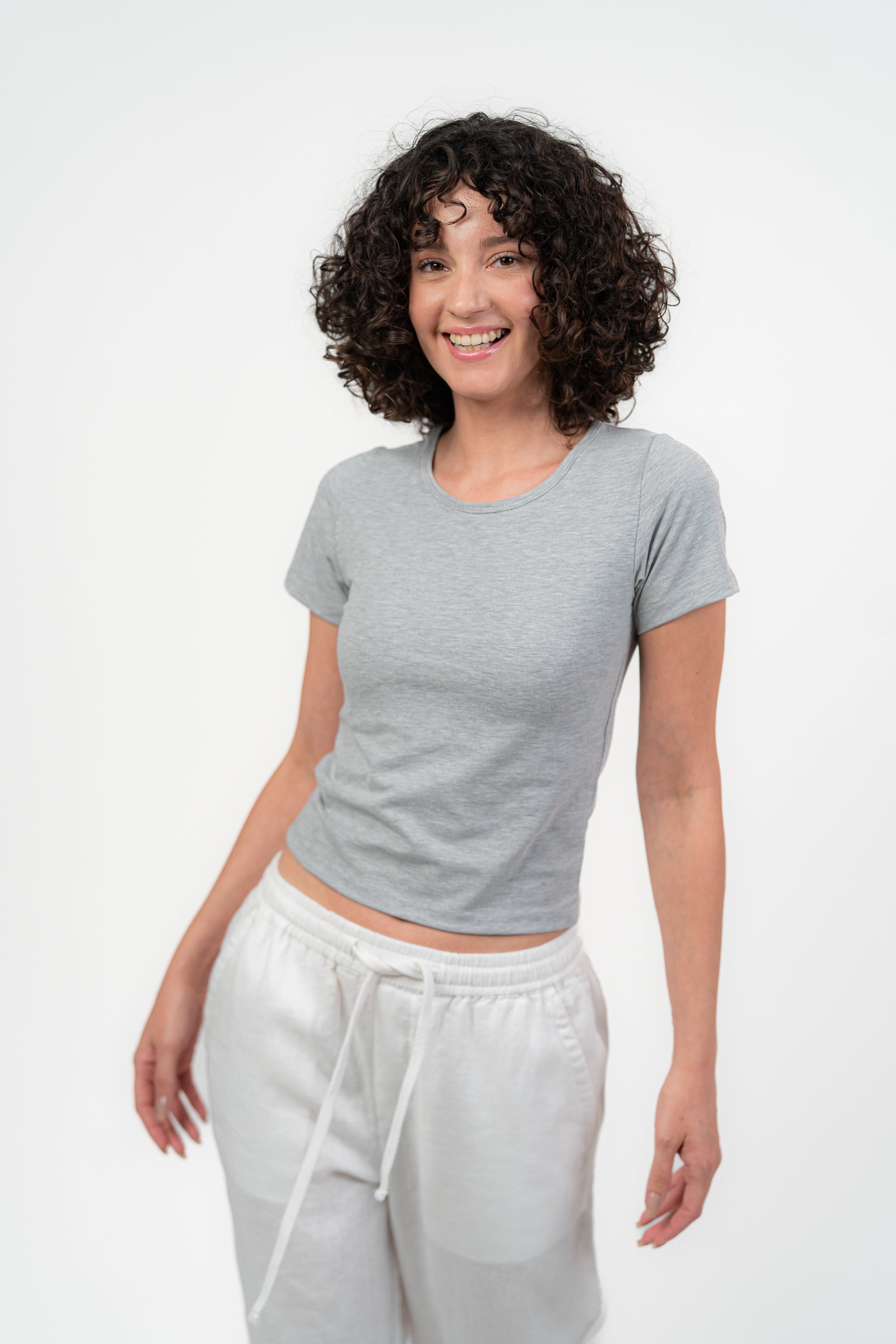 Gray Short Sleeve Top