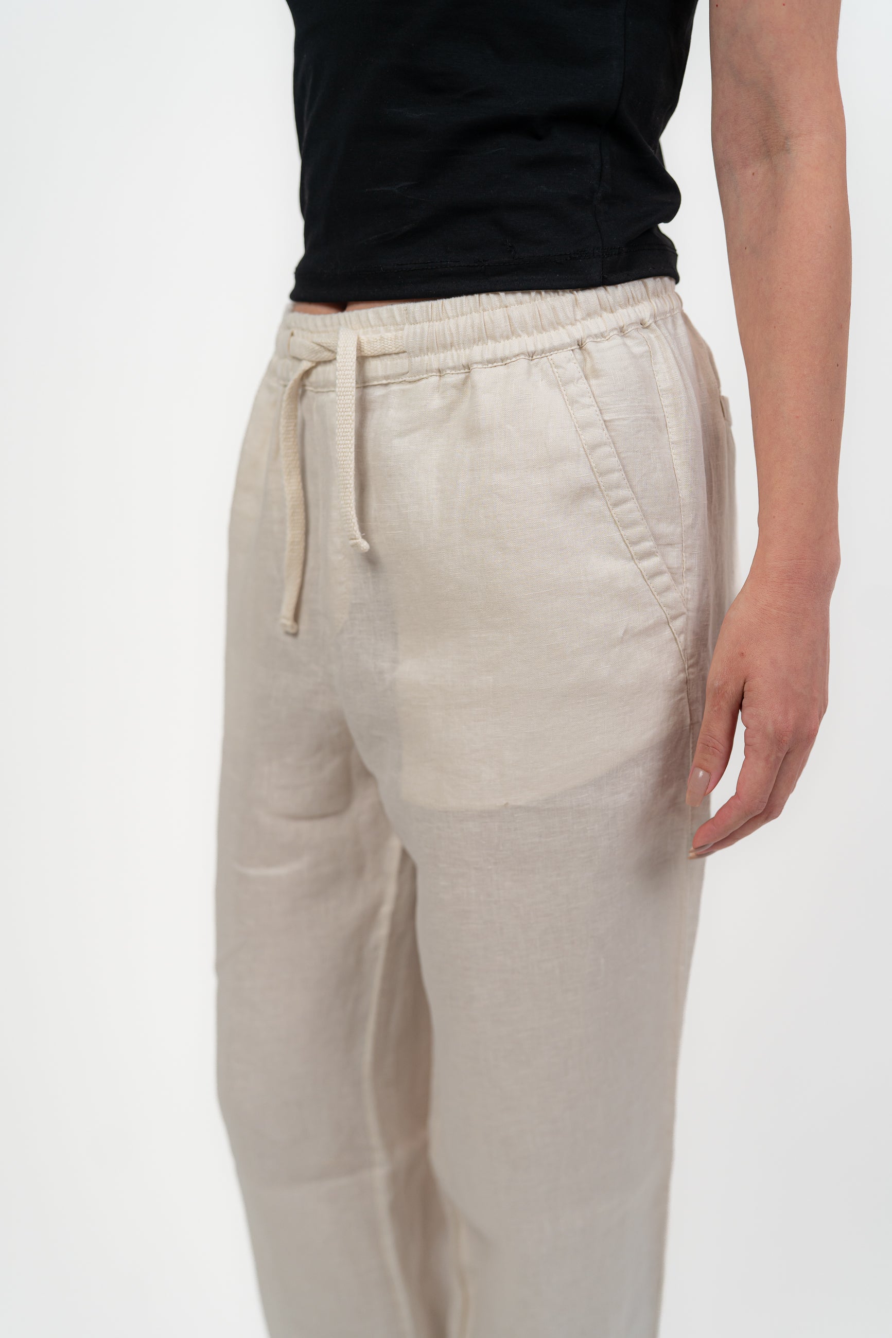 Beige Linien Pants