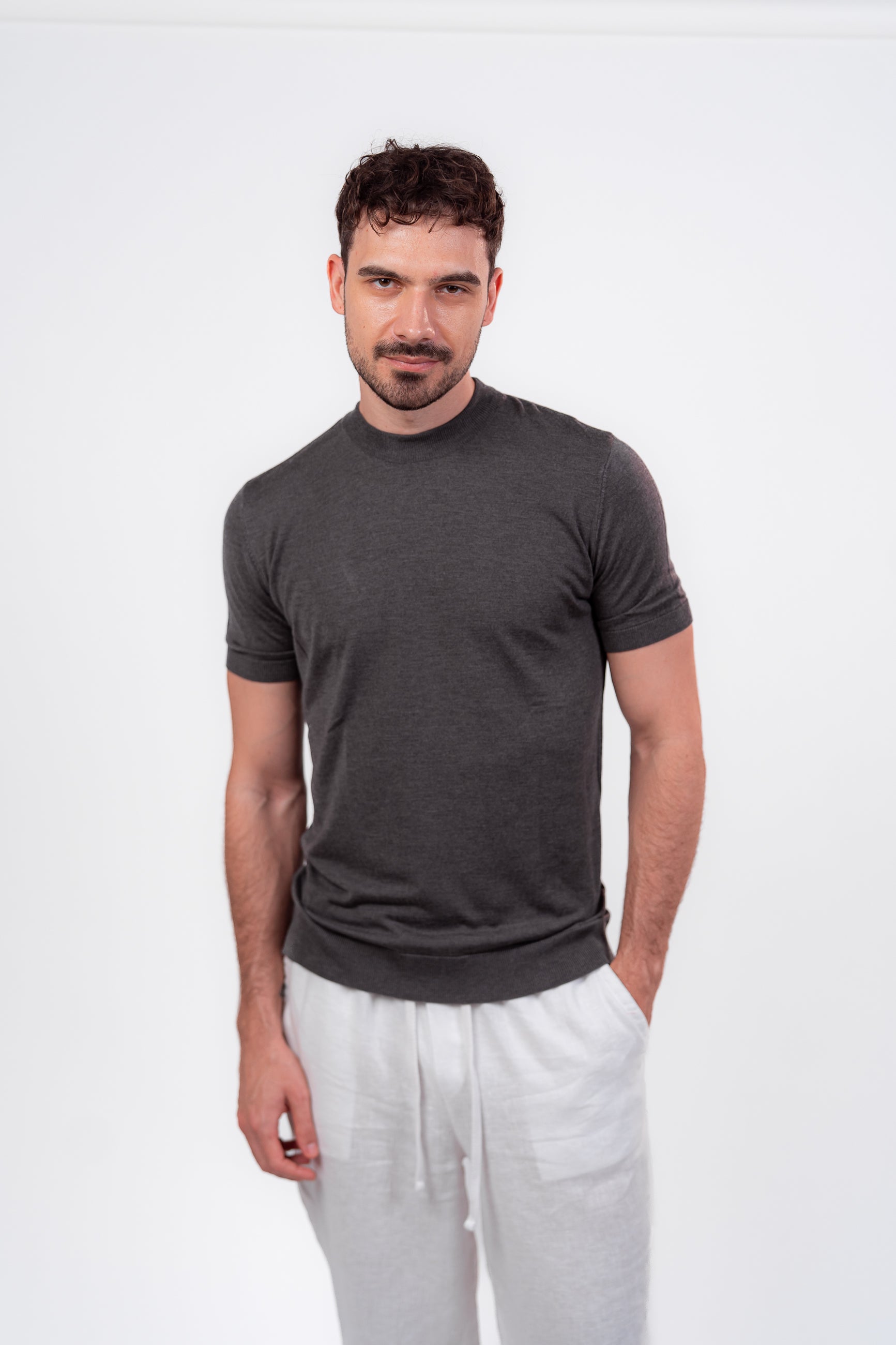 Classic Round Neck Dark Grey
