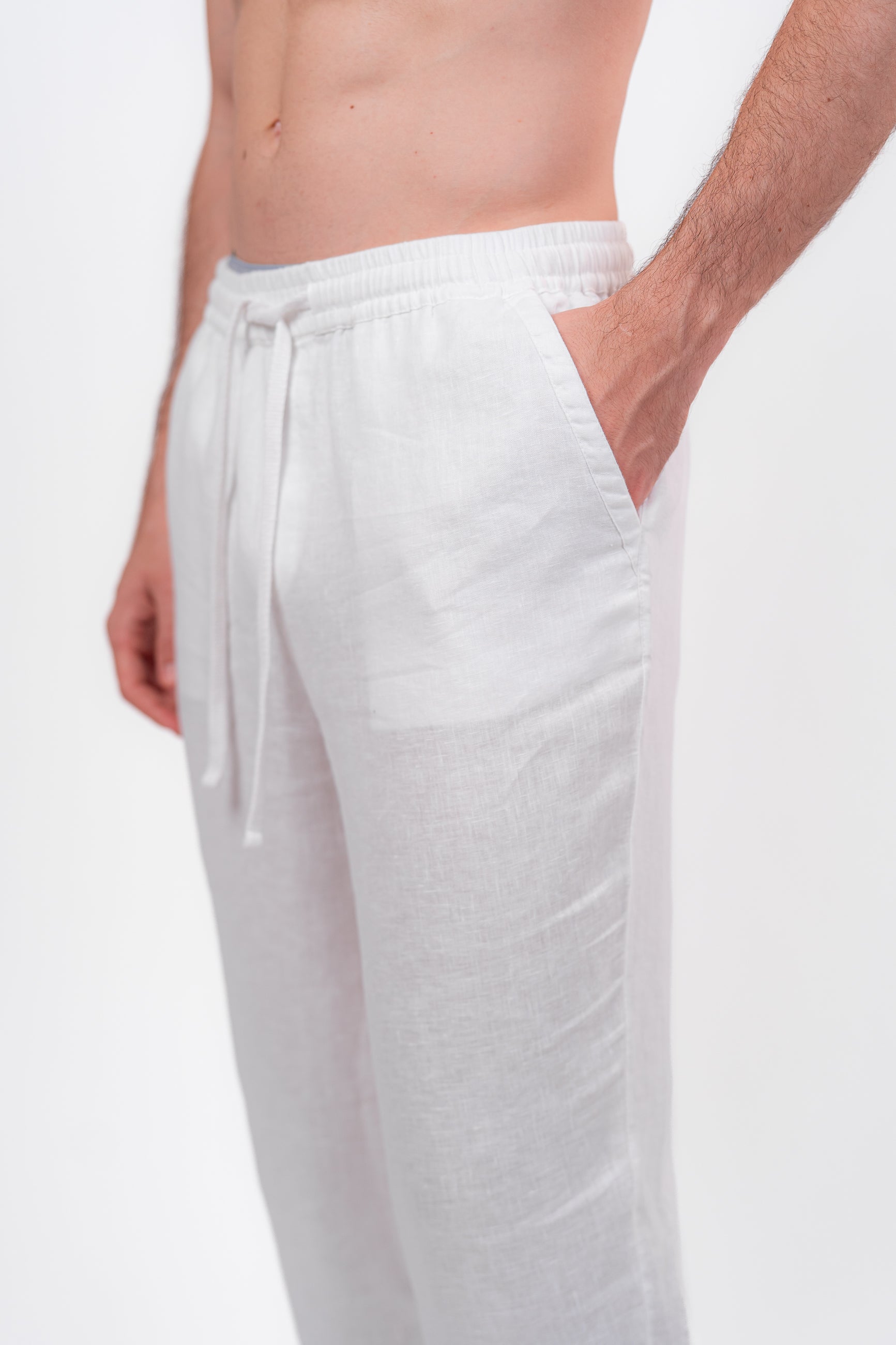 White Linien Pants