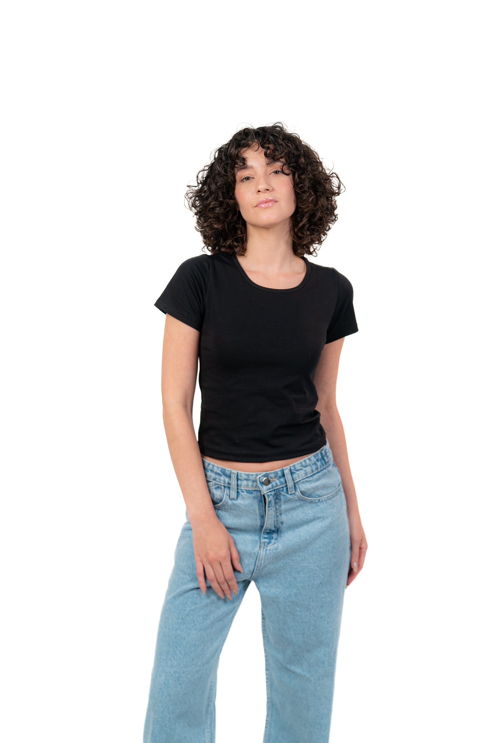 Black Short Sleeve Top