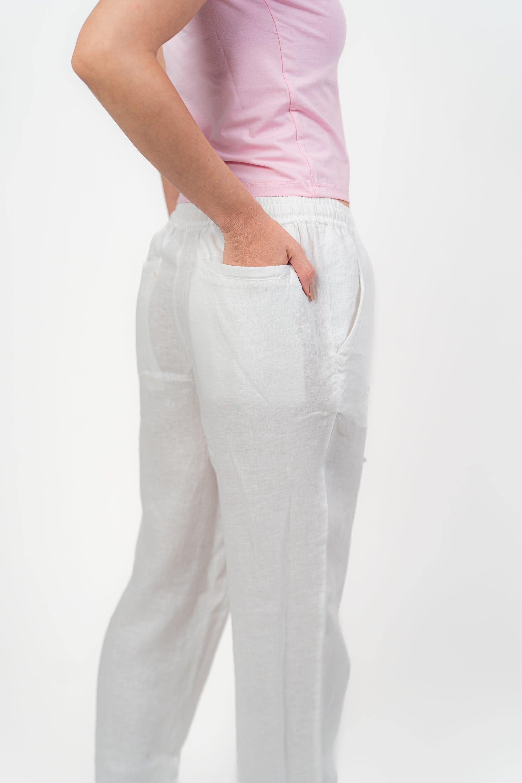 White Linien Pants