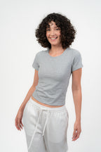 Gray Short Sleeve Top