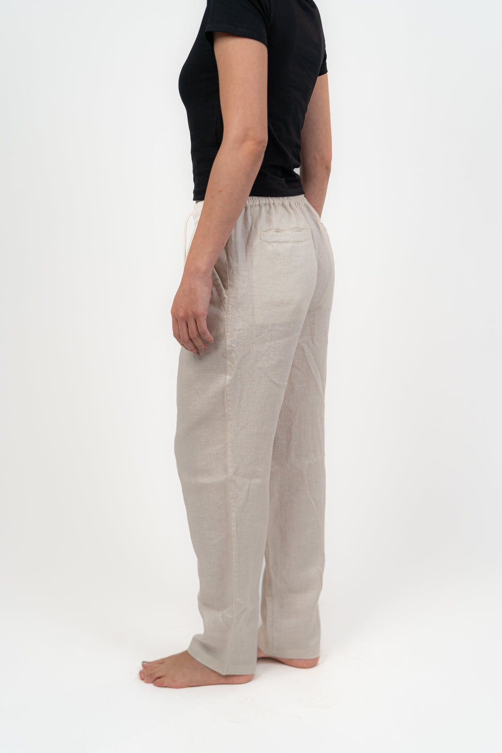 Beige Linien Pants