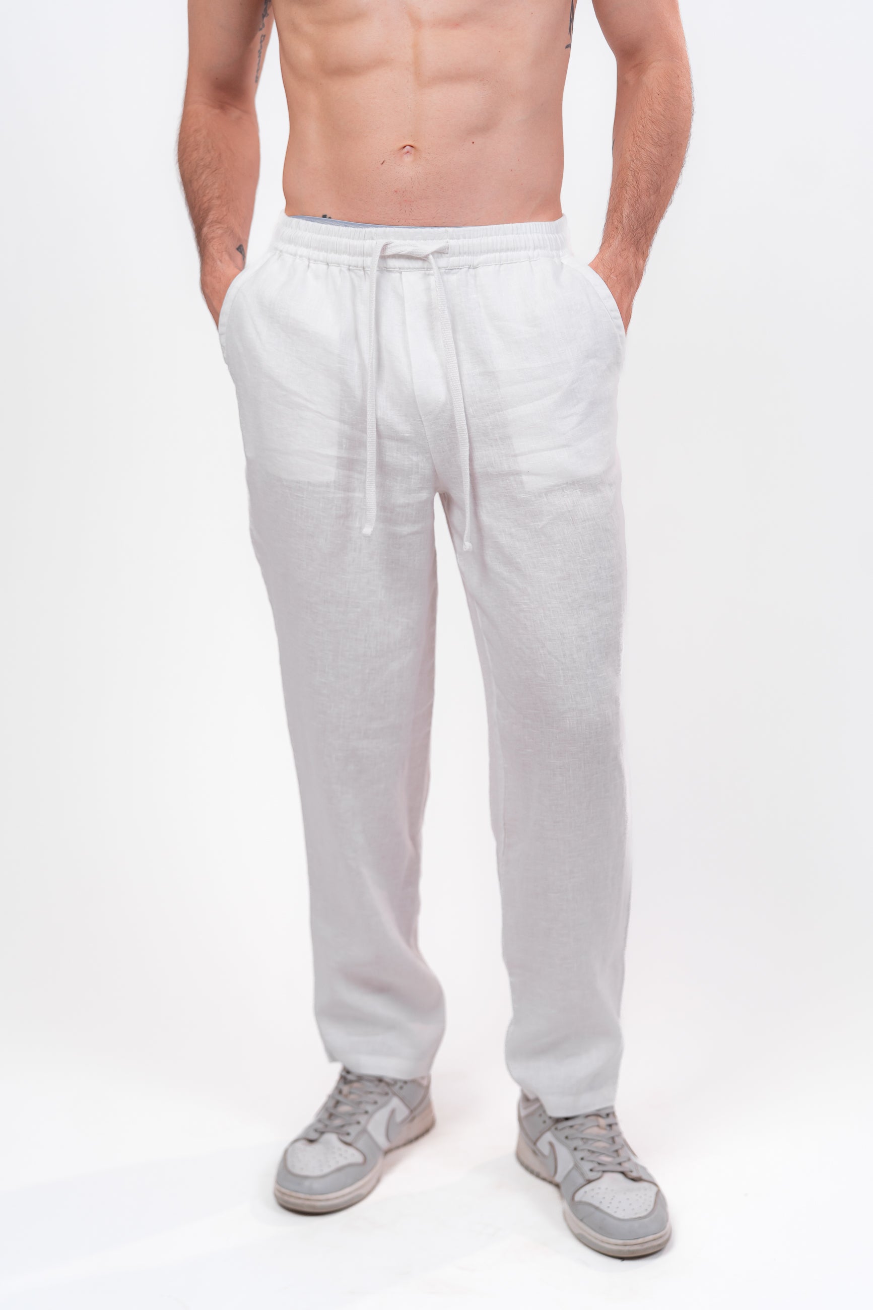 White Linien Pants