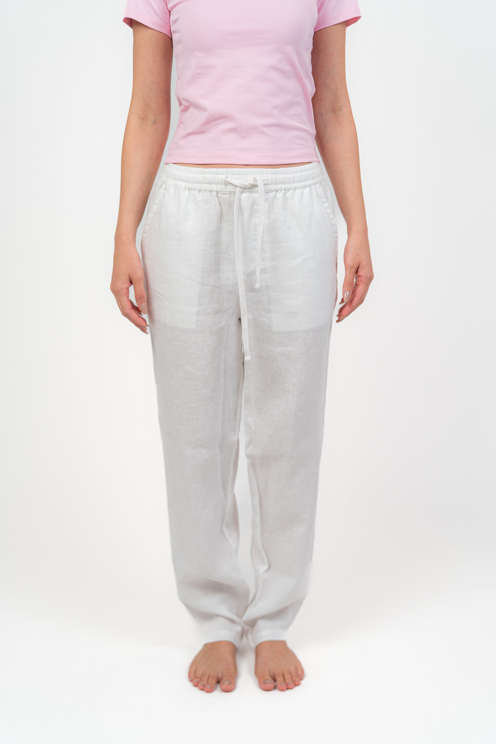 White Linien Pants