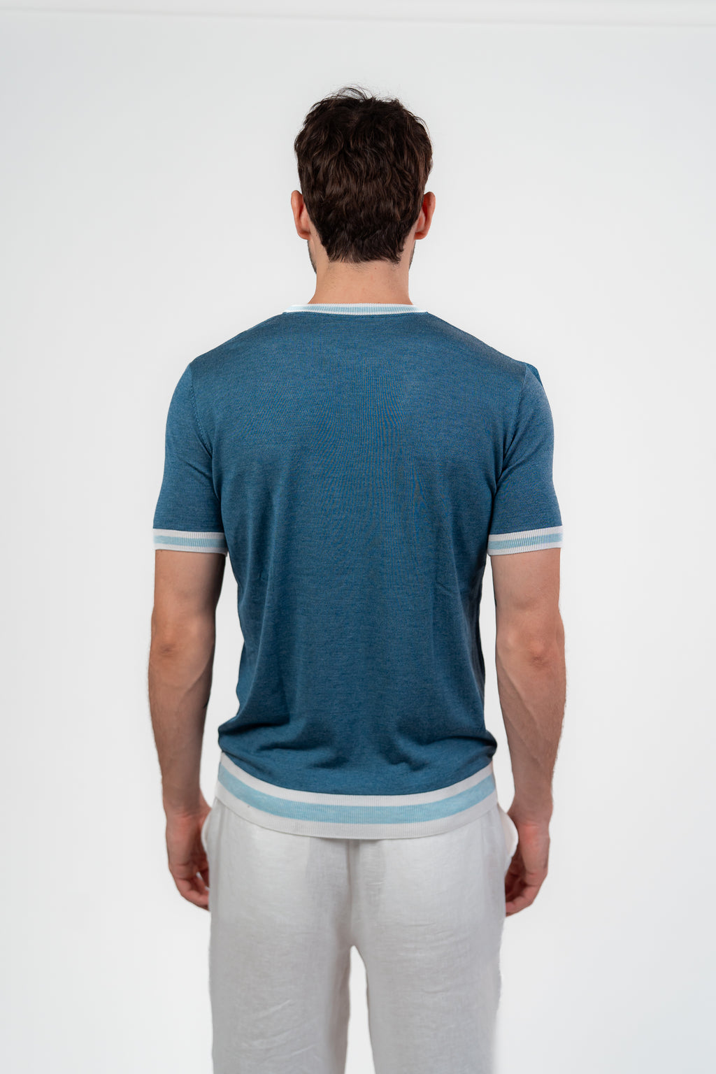 Lined Round Tshirt Baby Blue