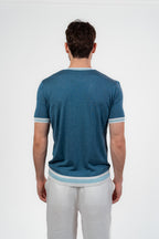 Lined Round Tshirt Baby Blue