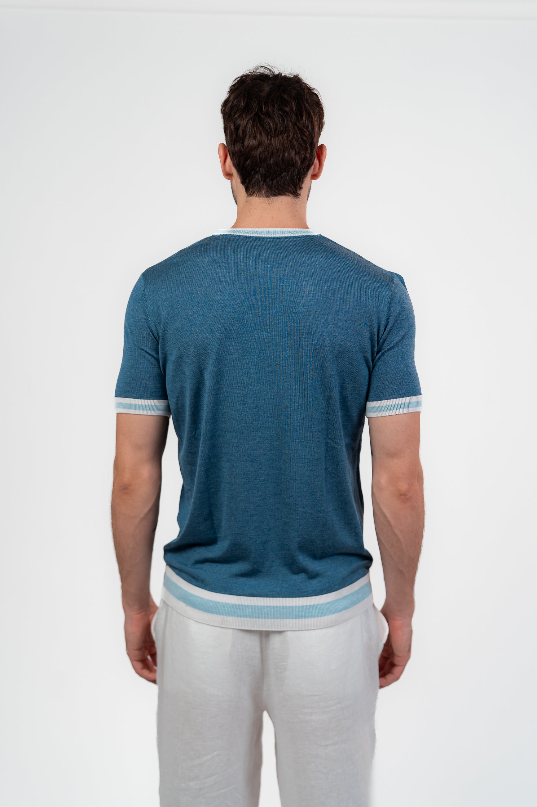 Lined Round Tshirt Baby Blue