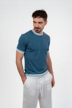 Lined Round Tshirt Baby Blue