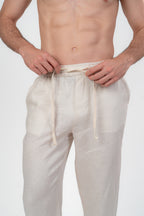 Beige Linien Pants
